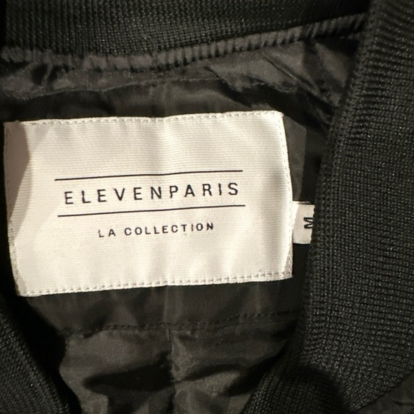 Eleven Paris LA Collection Black Nylon Bomber Zip Up Jacket Men’s M - Picture 2 of 13